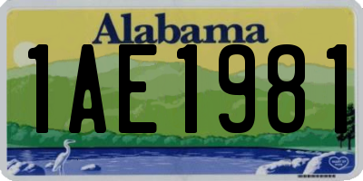 AL license plate 1AE1981