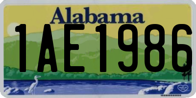 AL license plate 1AE1986