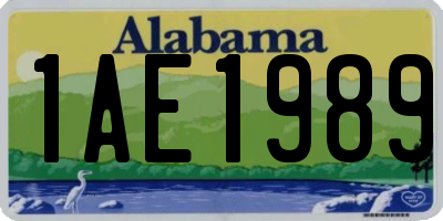 AL license plate 1AE1989