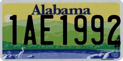 AL license plate 1AE1992