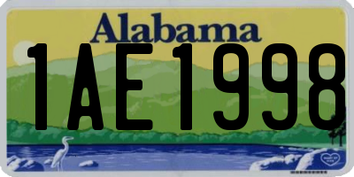 AL license plate 1AE1998