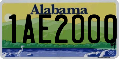 AL license plate 1AE2000