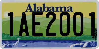 AL license plate 1AE2001
