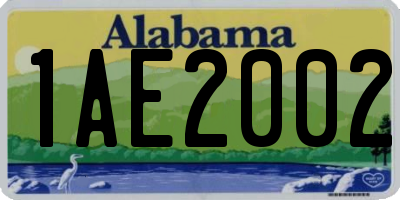 AL license plate 1AE2002