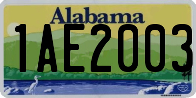 AL license plate 1AE2003