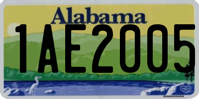 AL license plate 1AE2005