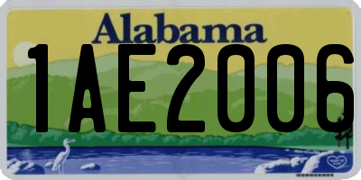 AL license plate 1AE2006