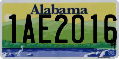 AL license plate 1AE2016