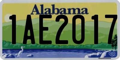 AL license plate 1AE2017