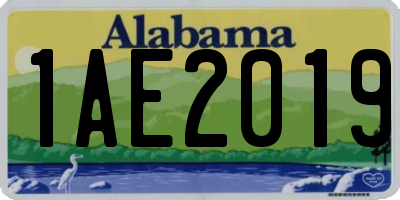 AL license plate 1AE2019