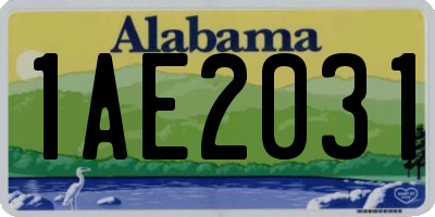 AL license plate 1AE2031