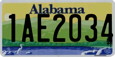 AL license plate 1AE2034