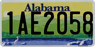AL license plate 1AE2058