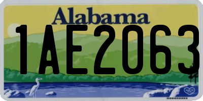 AL license plate 1AE2063