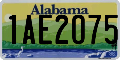 AL license plate 1AE2075
