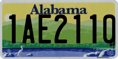 AL license plate 1AE2110