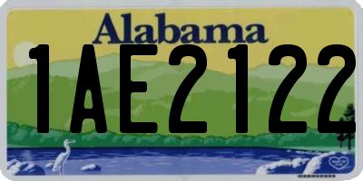 AL license plate 1AE2122