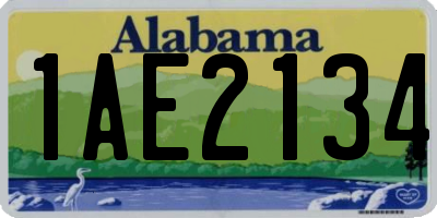 AL license plate 1AE2134