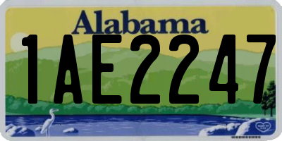 AL license plate 1AE2247