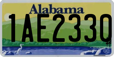AL license plate 1AE2330