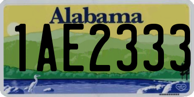AL license plate 1AE2333