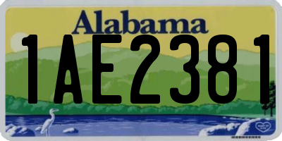 AL license plate 1AE2381
