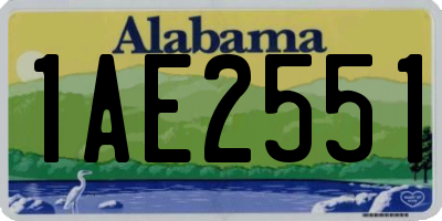 AL license plate 1AE2551