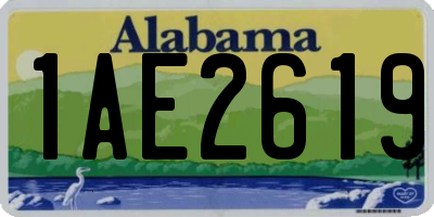 AL license plate 1AE2619