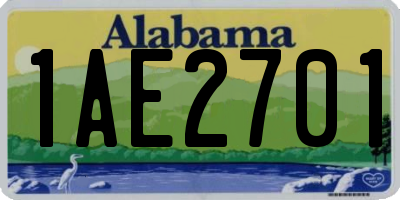 AL license plate 1AE2701