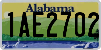 AL license plate 1AE2702