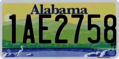 AL license plate 1AE2758