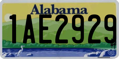 AL license plate 1AE2929