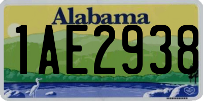 AL license plate 1AE2938