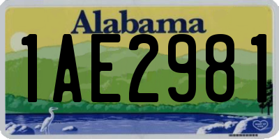 AL license plate 1AE2981