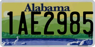 AL license plate 1AE2985