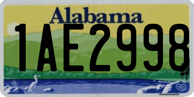 AL license plate 1AE2998