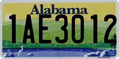 AL license plate 1AE3012
