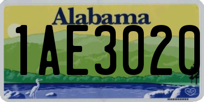 AL license plate 1AE3020