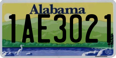 AL license plate 1AE3021
