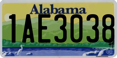 AL license plate 1AE3038