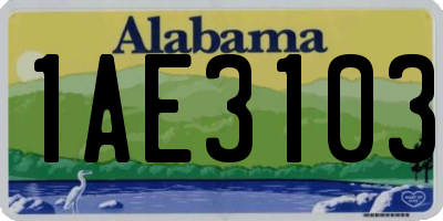 AL license plate 1AE3103