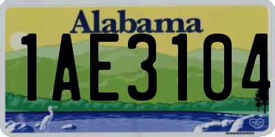 AL license plate 1AE3104