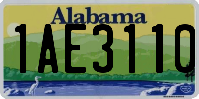 AL license plate 1AE3110