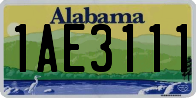 AL license plate 1AE3111