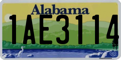 AL license plate 1AE3114