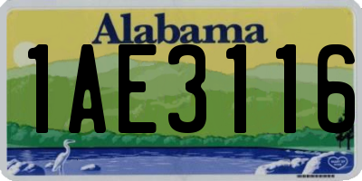 AL license plate 1AE3116