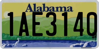 AL license plate 1AE3140