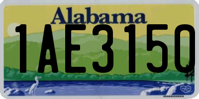 AL license plate 1AE3150
