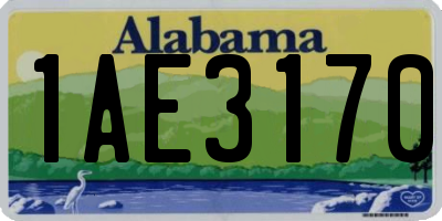 AL license plate 1AE3170