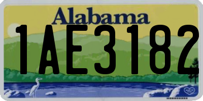 AL license plate 1AE3182